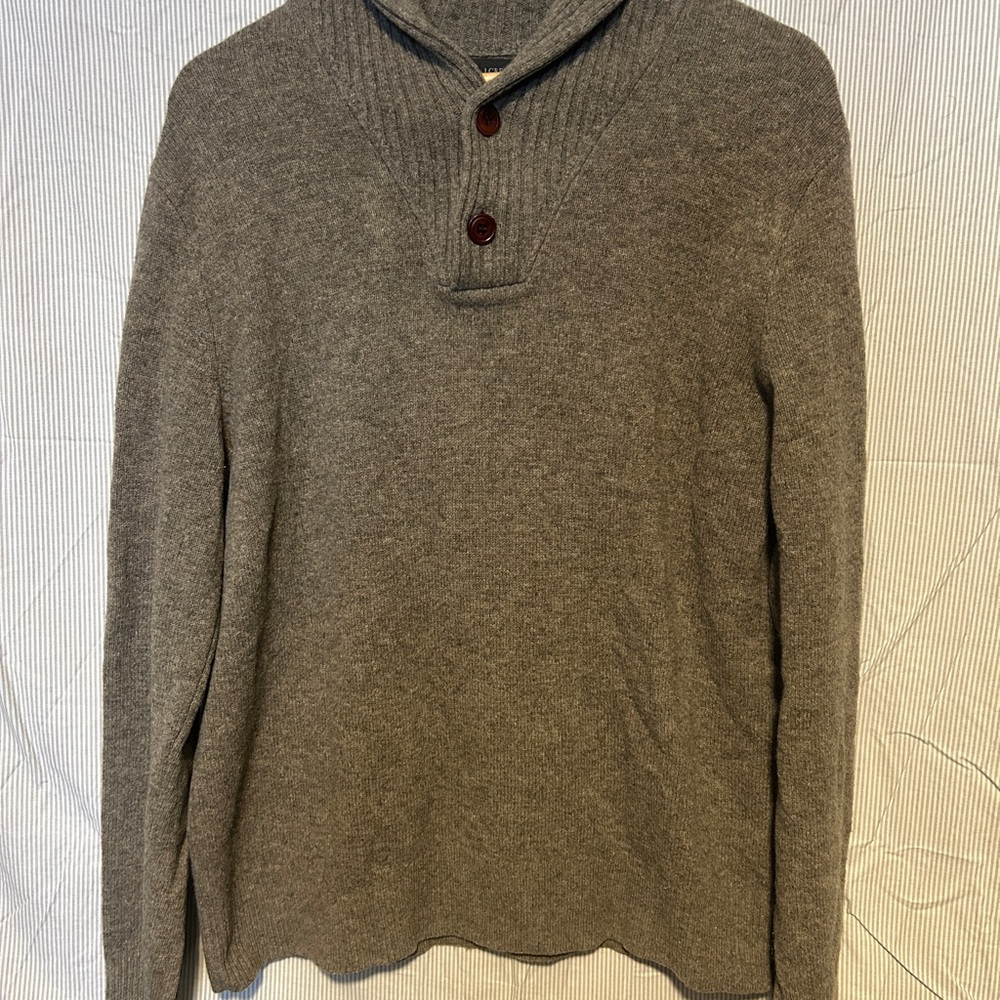 J. Crew Lambs Wool Men's Gray Turtleneck Sweater